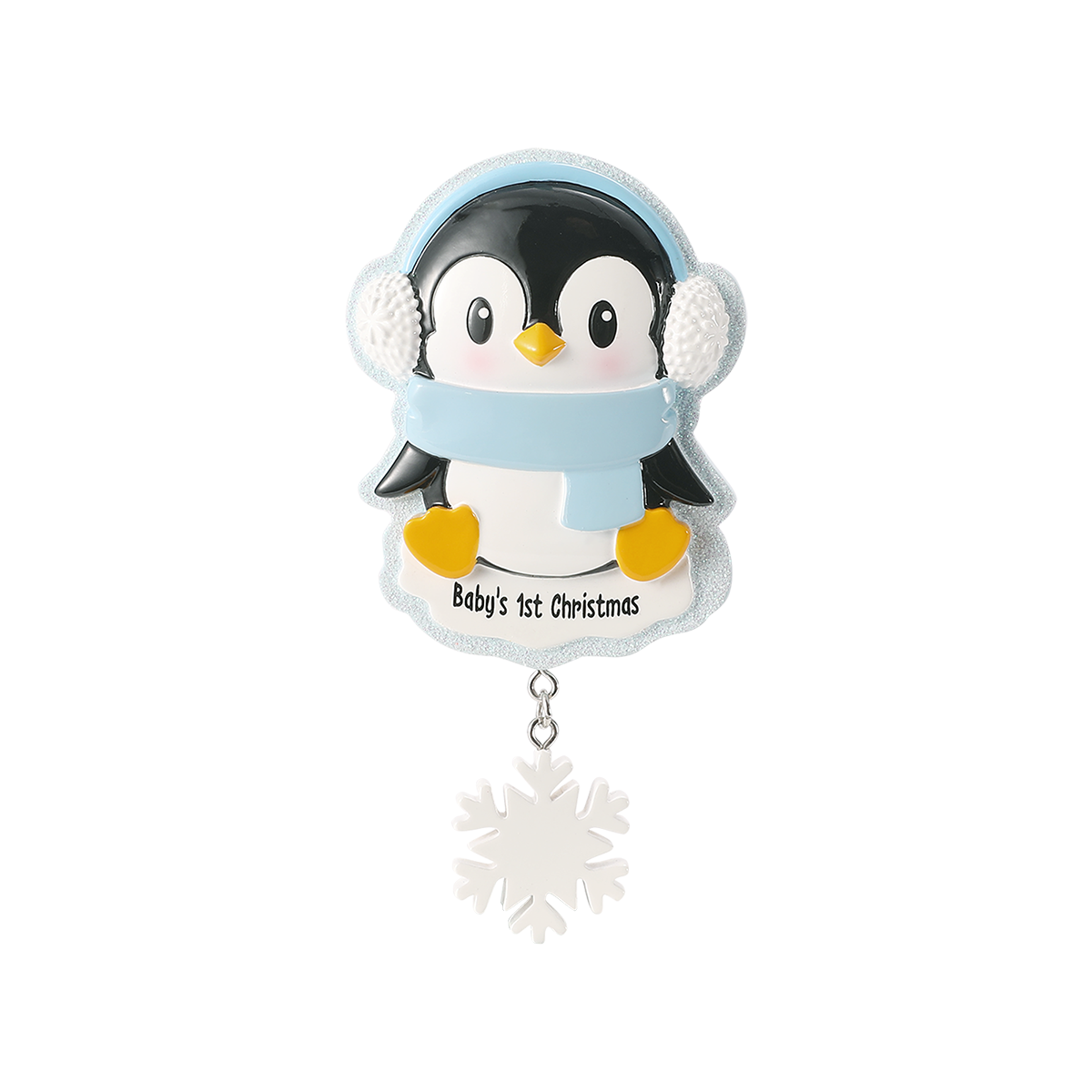 Penguin Baby Boy Personalized Ornament