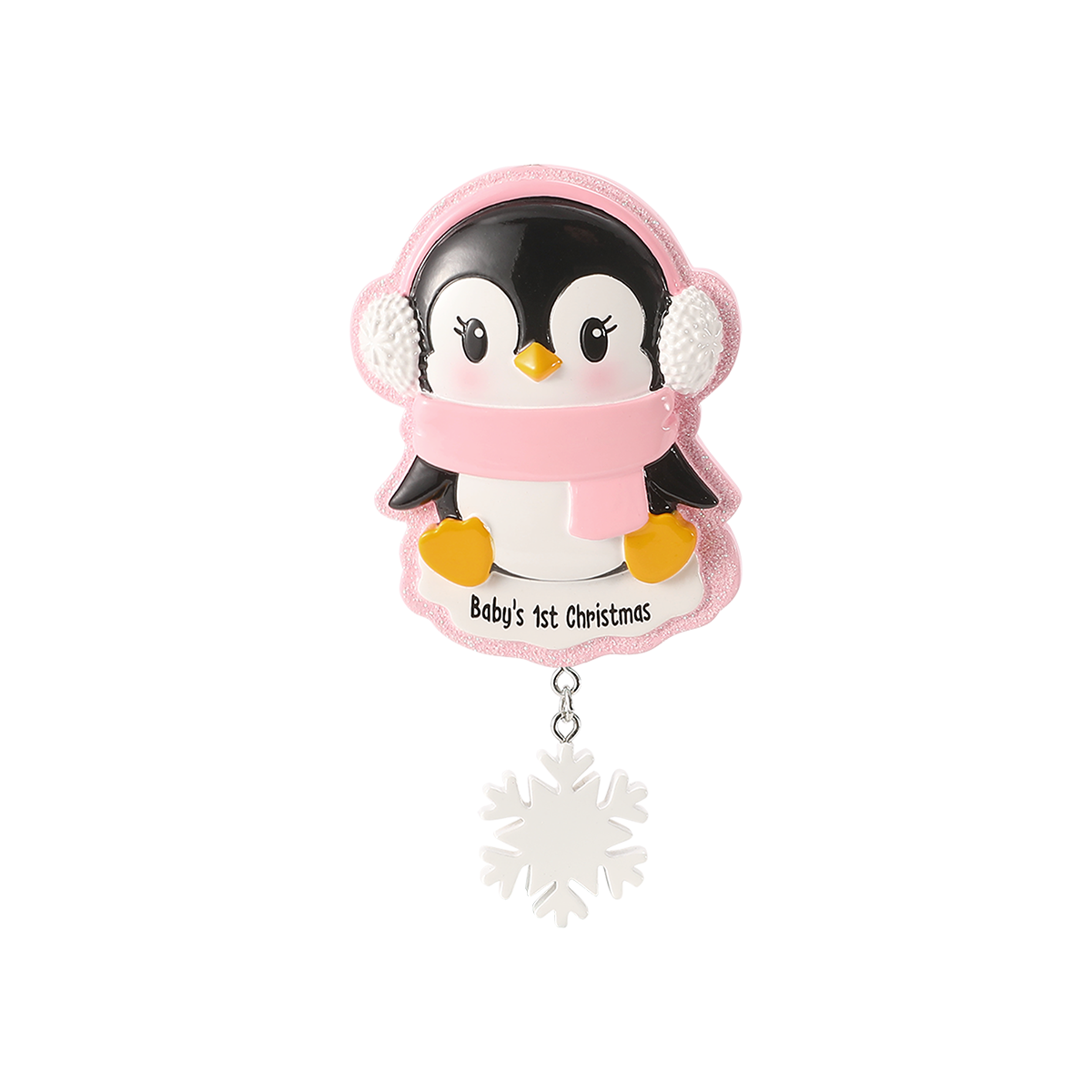 Penguin Baby Girl Personalized Ornament