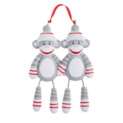Sock Monkey Couple Personalized Ornament