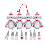 Sock Monkey (Family of 4) Personalized Ornament