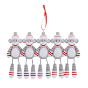 Sock Monkey (Family of 5) Personalized Ornament