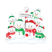North Pole Family of 7 Personalized Ornament