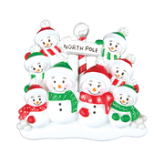 North Pole Family of 8 Personalized Ornament