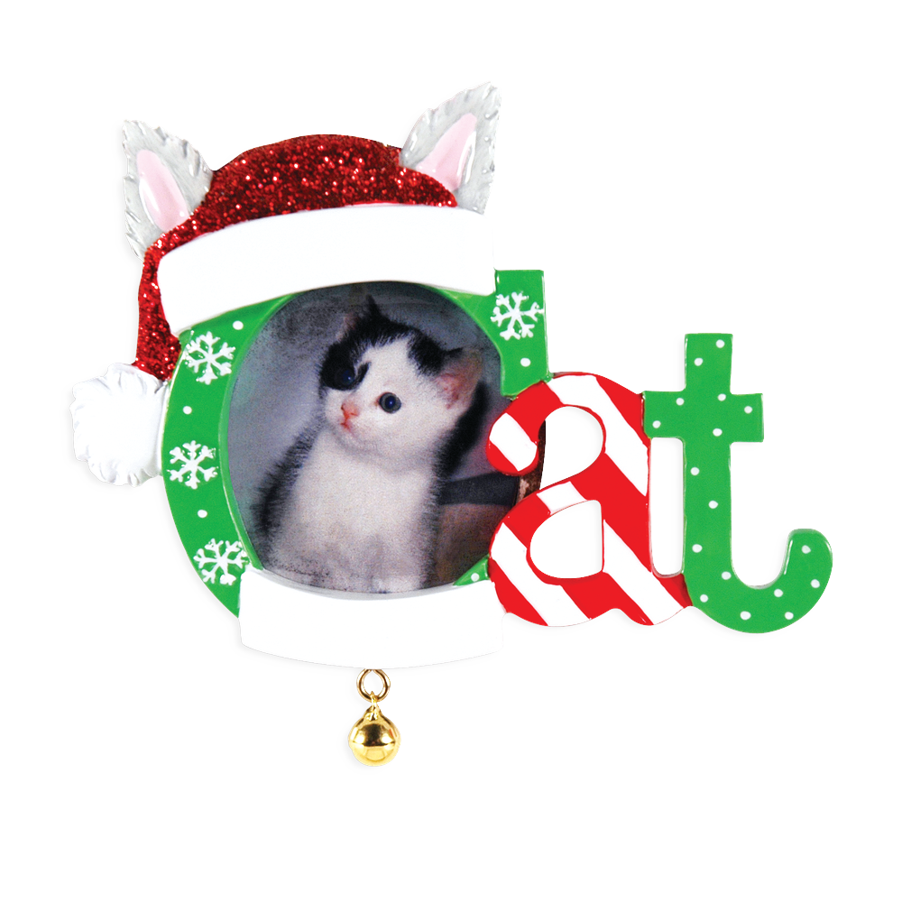Christmas Cat Frame Personalized Ornament