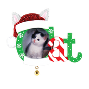 Christmas Cat Frame Personalized Ornament