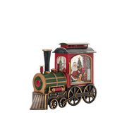 7.75″H x 9.5″ x 3″ LED Santa & Xmas Tree in Train Plastic Water Globe Glitter Spinner