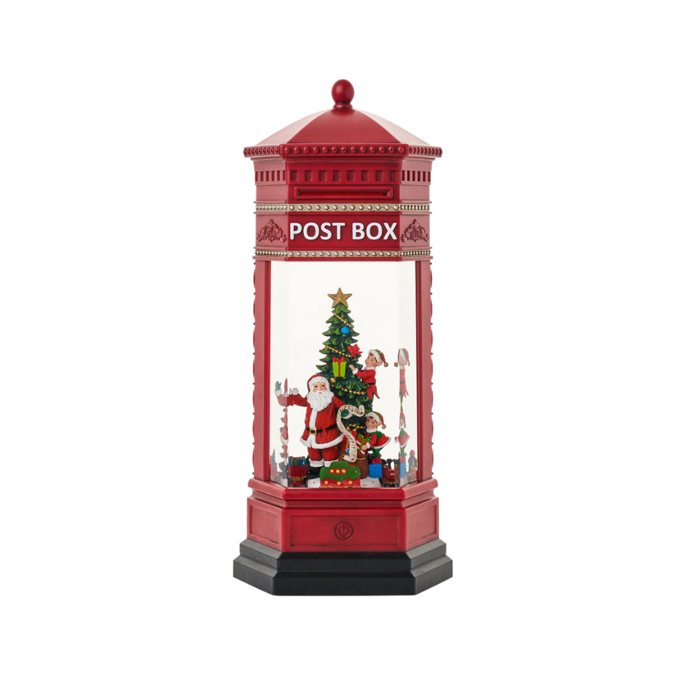 Snow Globes- 13″H LED Santa Water Globe Lantern Glitter Rotating