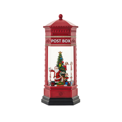 Snow Globes- 13″H LED Santa Water Globe Lantern Glitter Rotating