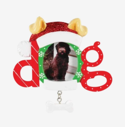 Christmas Dog Frame Personalized Ornament