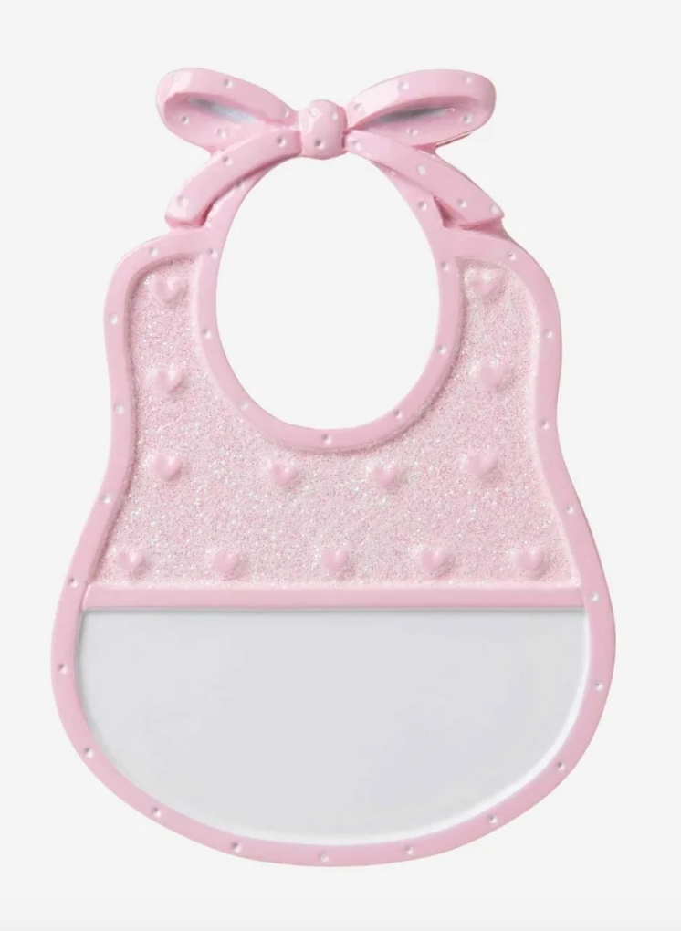 Baby Bib Girl Personalized Ornament
