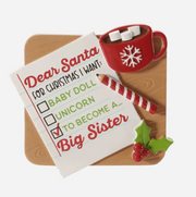 Note to Santa- Sister Personalized Ornament