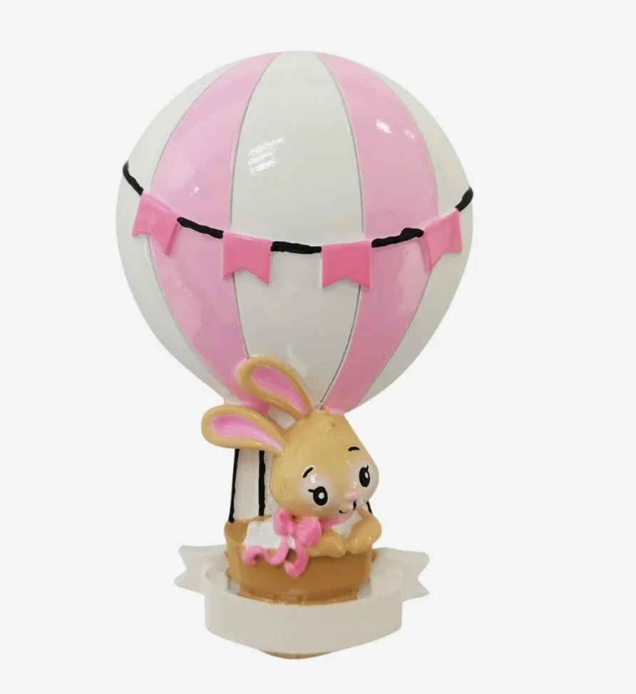Hot Air Balloon Animal Girl Personalize Ornament