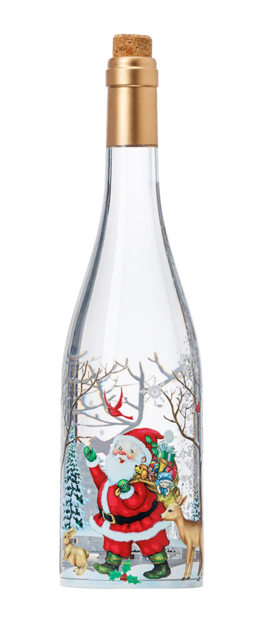 12″H LED Santa UV Printing Plastic Water Globe Glitter Spinner