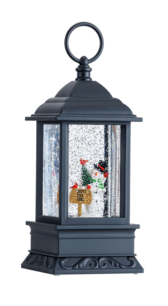 8.75″H LED Snowman Plastic Water Globe Lantern Glitter Spinner