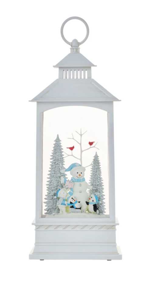 Snow Globes- 14″H LED Cardinals with Tree Water Globe Lantern Glitter Spinning