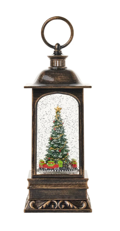 Snow Globes- 9″H LED Train Water Globe Lantern Glitter Rotating