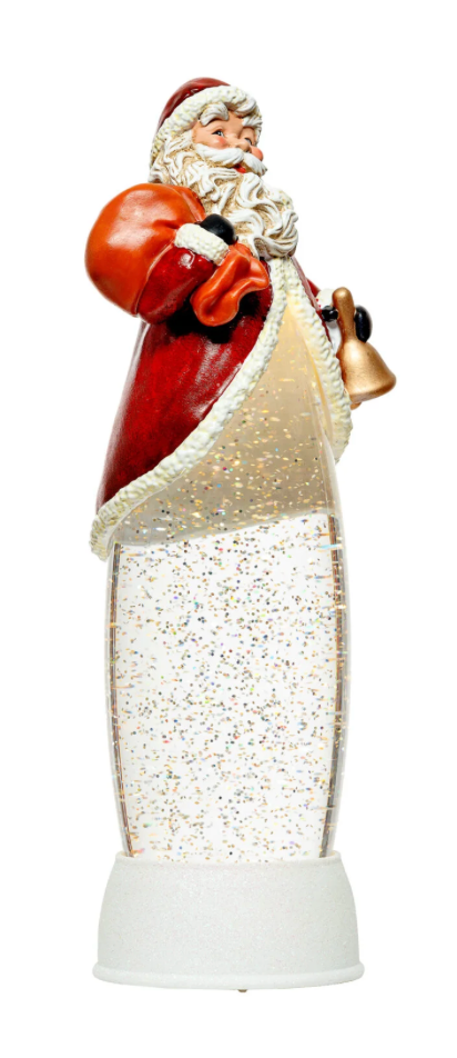13″H LED Santa Plastic Water Globe Glitter Spinner