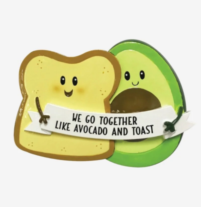Avocado & Toast Couple Personalized Ornament