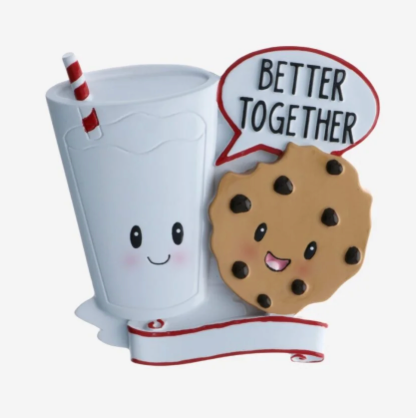 Better Together Milk & Cookies Personalized Ornament