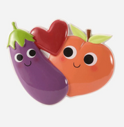 Humor -Eggplant and Peach Ornament