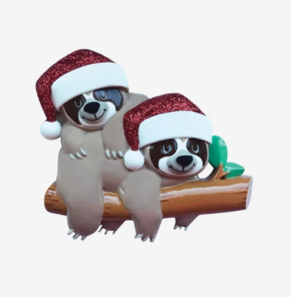Sloth Couple Personalized Ornament
