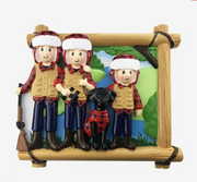 Hunting Family of 3 Personalized Ornament