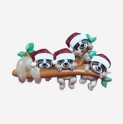 Sloth Family of 4 Personalized Ornament