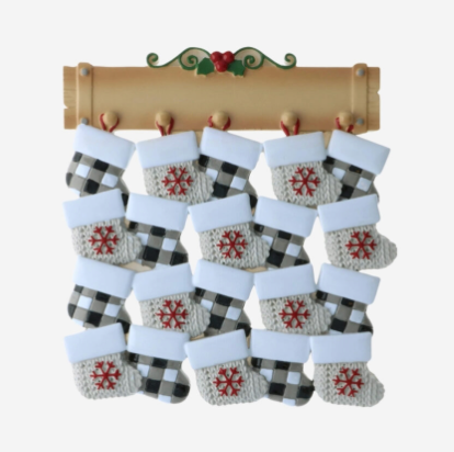 Mantle with Up to 20 Stockings Personalized Ornaments