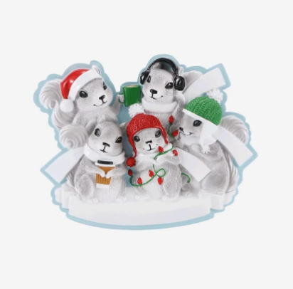 Mushroom (Family of 5) Personalized Ornament