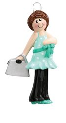 PREGNANT BROWN PERSONALIZED ORNAMENT