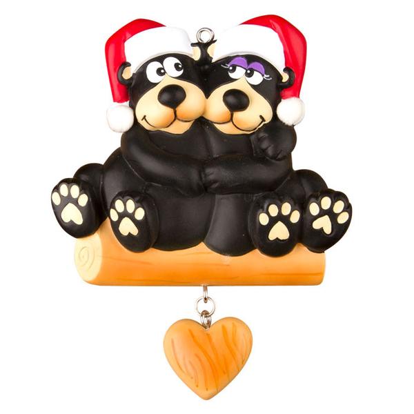 Black Bear Family - Couple  Ornament