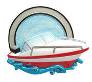 New Speed Boat Personalized Christmas Ornament