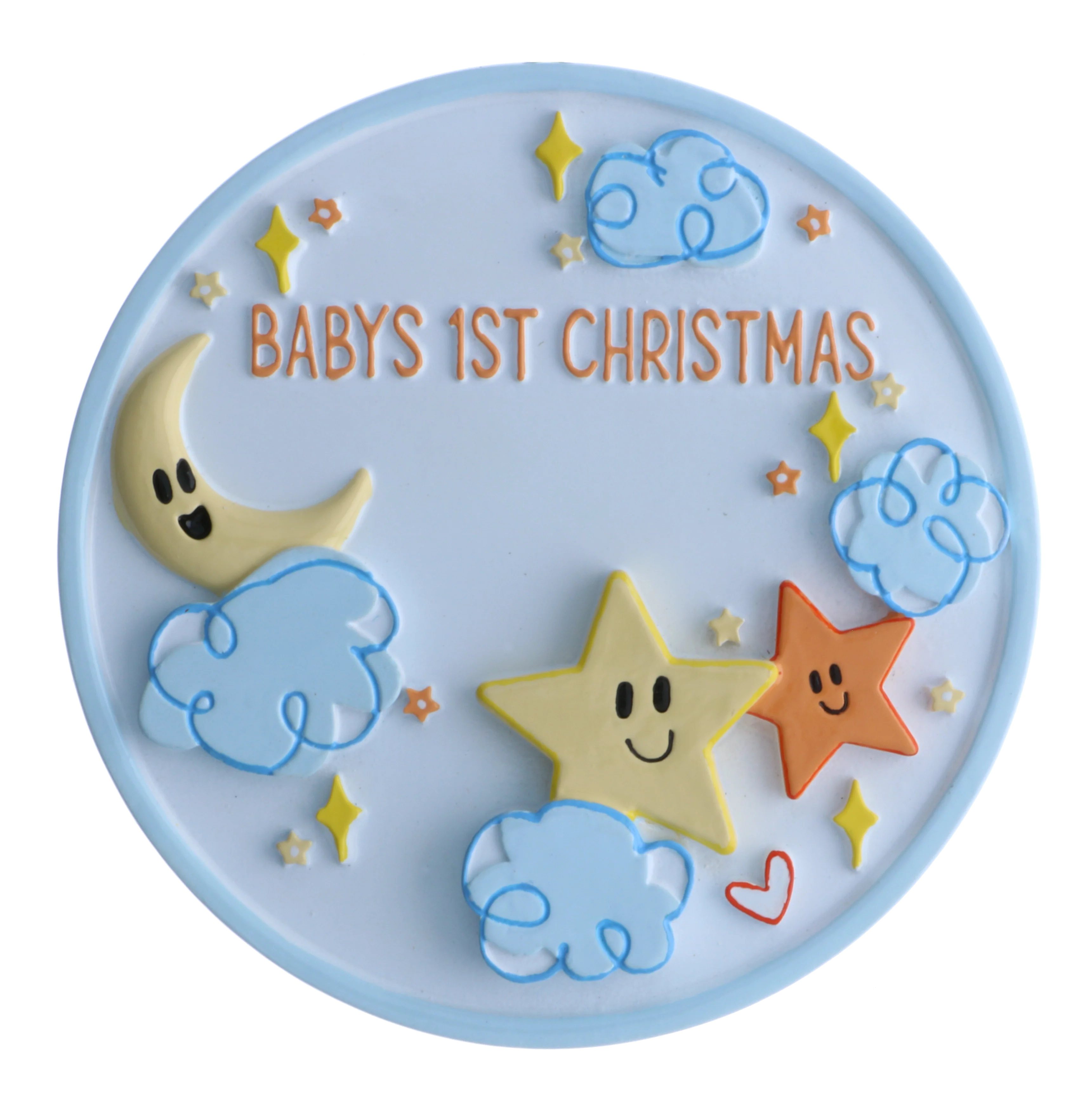 Baby's 1st Christmas Stars and Clouds Personalized Christmas Ornament