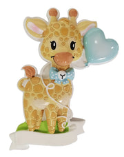 Giraffe (Blue) Personalized Christmas Ornament